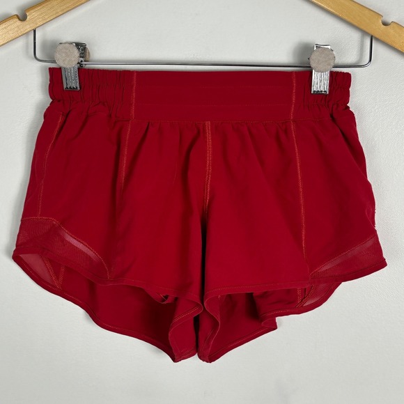 Lululemon Hotty Hot Shorts Dark Red Womens Size 4 Swift Running Athletic‎ W7AUSR - Picture 3 of 16